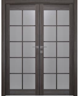 PALLADIO 10 LITE VETRO GRAY OAK DOUBLE BELLDINNI MODERN INTERIOR DOOR - 1