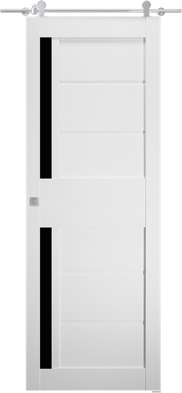 ESTA BLACK VETRO BIANCO NOBLE DOUBLE BARN BELLDINNI MODERN INTERIOR DOOR - 1