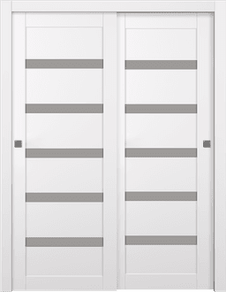 LEORA VETRO SNOW WHITE BYPASS BELLDINNI MODERN INTERIOR DOOR - 1