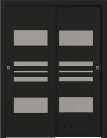 ROMI VETRO BLACK MATTE BYPASS BELLDINNI MODERN INTERIOR DOOR - 1