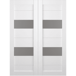 BERTA VETRO BIANCO NOBLE DOUBLE BELLDINNI MODERN INTERIOR DOOR - 2