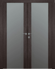 AVON 202 VETRO VERALINGA OAK DOUBLE BELLDINNI MODERN INTERIOR DOOR - 1