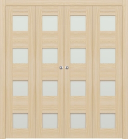 AVON 07-08 VETRO LOIRE ASH DOUBLE BI-FOLD DOORS BELLDINNI MODERN INTERIOR DOOR - 1