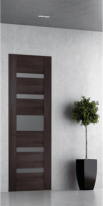 AVON 07-05 VETRO VERALINGA OAK DOUBLE INVISIBLE METAL FRAME BELLDINNI MODERN INTERIOR DOOR - 1