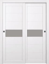 EDNA VETRO SNOW WHITE BYPASS BELLDINNI MODERN INTERIOR DOOR - 1