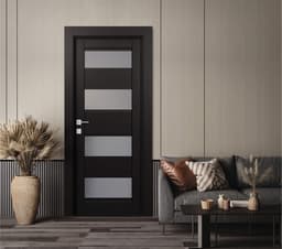 DELLA VETRO BLACK MATTE SWING BELLDINNI MODERN INTERIOR DOOR - 2