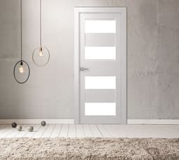 DELLA VETRO BIANCO NOBLE DOUBLE BELLDINNI MODERN INTERIOR DOOR - 3