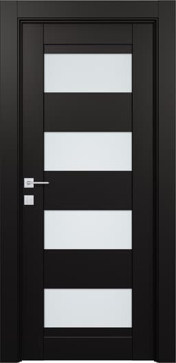 DELLA VETRO BLACK MATTE SWING BELLDINNI MODERN INTERIOR DOOR - 1