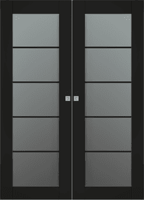 AVON 5 LITE VETRO BLACK MATTE DOUBLE MAGIC BELLDINNI MODERN INTERIOR DOOR - 1
