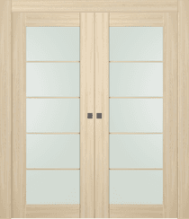 AVON 5 LITE VETRO LOIRE ASH DOUBLE POCKET BELLDINNI MODERN INTERIOR DOOR - 1