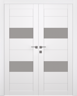 BERTA VETRO SNOW WHITE DOUBLE BELLDINNI MODERN INTERIOR DOOR - 1