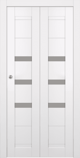 DORA VETRO SNOW WHITE BI-FOLD BELLDINNI MODERN INTERIOR DOOR - 1
