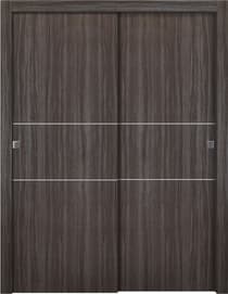 PALLADIO 2H GRAY OAK BYPASS BELLDINNI MODERN INTERIOR DOOR - 1