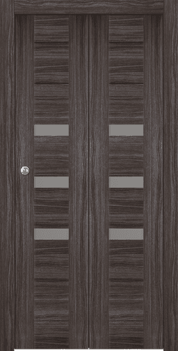 DORA VETRO GRAY OAK BI-FOLD BELLDINNI MODERN INTERIOR DOOR - 1
