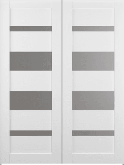 MIRELLA VETRO BIANCO NOBLE DOUBLE BARN BELLDINNI MODERN INTERIOR DOOR - 2