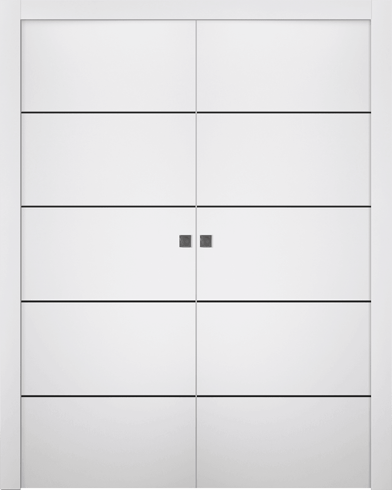 SMART PRO 4H BLACK POLAR WHITE DOUBLE POCKET DOORS BELLDINNI MODERN INTERIOR DOOR