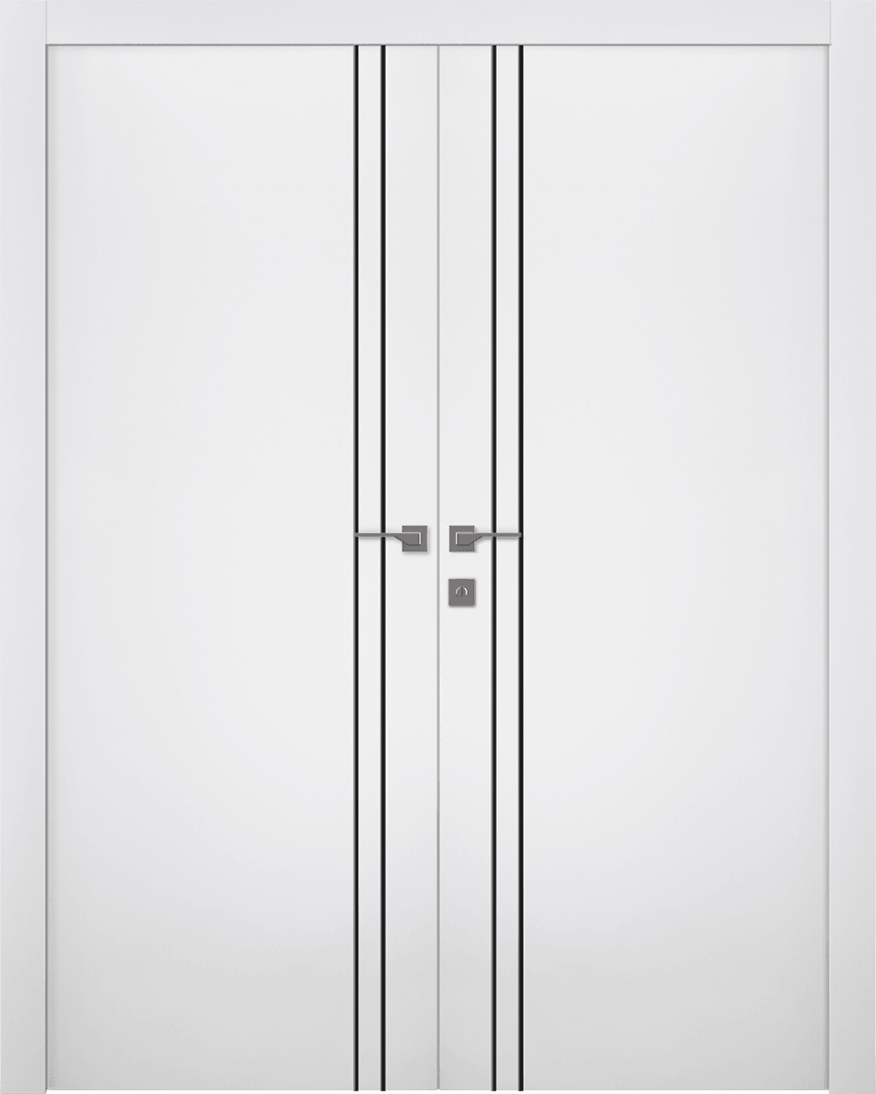 OPTIMA 2V BLACK SNOW WHITE CLOSET DOORS BELLDINNI MODERN INTERIOR DOOR