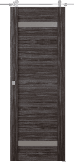 PERLA VETRO GRAY OAK DOUBLE BARN BELLDINNI MODERN INTERIOR DOOR - 1