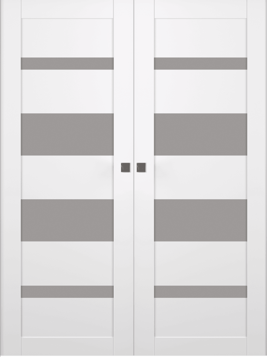 MIRELLA VETRO SNOW WHITE DOUBLE MAGIC BELLDINNI MODERN INTERIOR DOOR