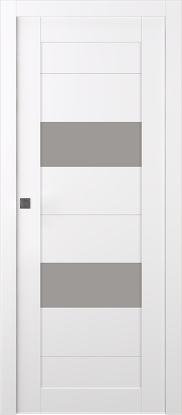BERTA VETRO SNOW WHITE POCKET BELLDINNI MODERN INTERIOR DOOR - 1