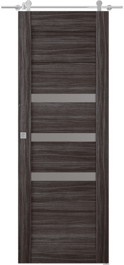 DORA VETRO GRAY OAK DOUBLE BARN BELLDINNI MODERN INTERIOR DOOR - 1