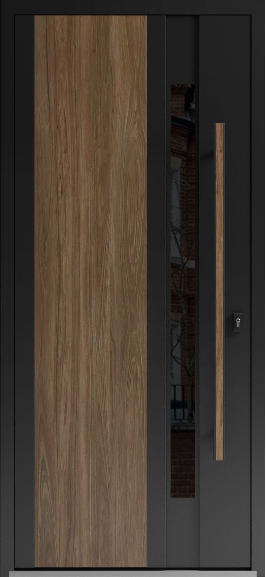 Single metal-aluminum modern exterior door Dekton 0163
