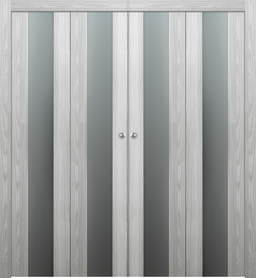 AVON 202 VETRO RIBEIRA ASH DOUBLE BI-FOLD BELLDINNI MODERN INTERIOR DOOR - 1