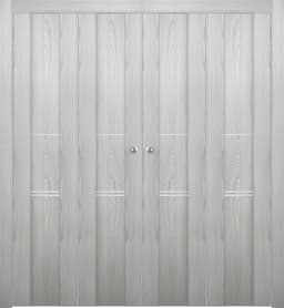 AVON 01 3H RIBEIRA ASH DOUBLE BI-FOLD BELLDINNI MODERN INTERIOR DOOR - 1