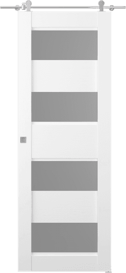 DELLA VETRO BIANCO NOBLE DOUBLE BARN BELLDINNI MODERN INTERIOR DOOR - 1