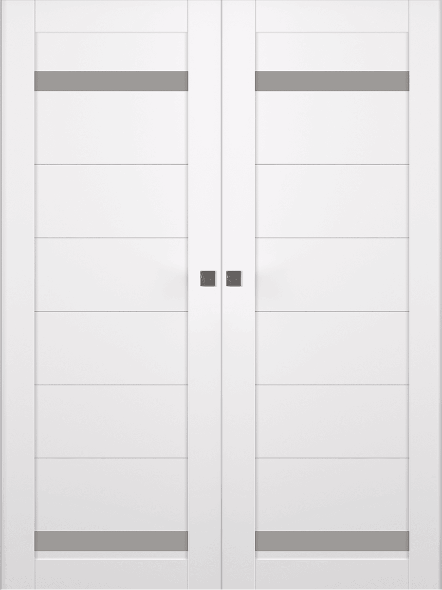 PERLA VETRO SNOW WHITE DOUBLE MAGIC BELLDINNI MODERN INTERIOR DOOR