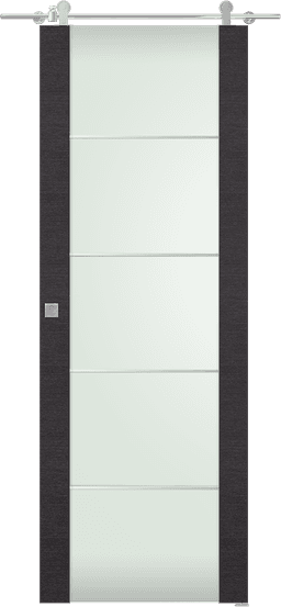 AVANTI 202 4H VETRO BLACK APRICOT DOUBLE BARN BELLDINNI MODERN INTERIOR DOOR - 1