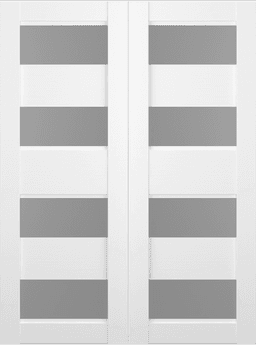 DELLA VETRO BIANCO NOBLE DOUBLE BARN BELLDINNI MODERN INTERIOR DOOR - 2
