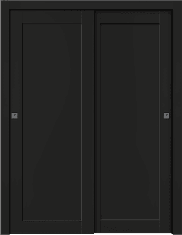 SHAKER 1 PANEL BLACK MATTE BYPASS BELLDINNI MODERN INTERIOR DOOR - 1