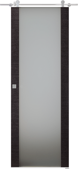 AVANTI 202 VETRO BLACK APRICOT DOUBLE BARN BELLDINNI MODERN INTERIOR DOOR - 1