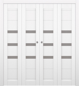 DORA VETRO BIANCO NOBLE DOUBLE BI-FOLD BELLDINNI MODERN INTERIOR DOOR - 1