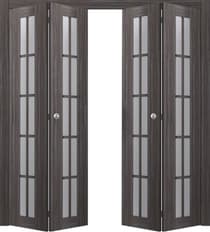 PALLADIO 10 LITE VETRO GRAY OAK DOUBLE BI-FOLD BELLDINNI MODERN INTERIOR DOOR - 1