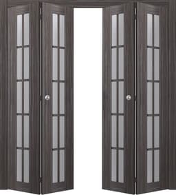PALLADIO 10 LITE VETRO GRAY OAK DOUBLE BI-FOLD BELLDINNI MODERN INTERIOR DOOR - 1