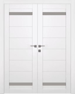 PERLA VETRO SNOW WHITE DOUBLE BELLDINNI MODERN INTERIOR DOOR - 1