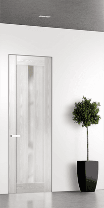 AVON 101 VETRO RIBEIRA ASH DOUBLE INVISIBLE METAL FRAME BELLDINNI MODERN INTERIOR DOOR - 1