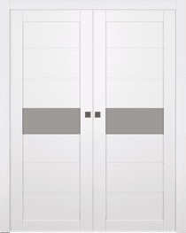 EDNA VETRO SNOW WHITE DOUBLE POCKET BELLDINNI MODERN INTERIOR DOOR - 1