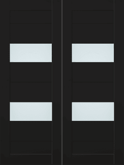 BERTA VETRO BLACK MATTE DOUBLE BI-FOLD BELLDINNI MODERN INTERIOR DOOR - 2