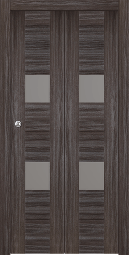 BERTA VETRO GRAY OAK BI-FOLD BELLDINNI MODERN INTERIOR DOOR - 1