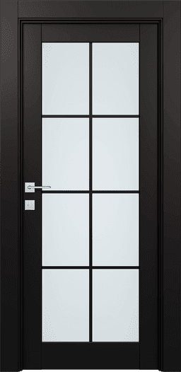 AVON 8 LITE VETRO BLACK MATTE SWING BELLDINNI MODERN INTERIOR DOOR - 1