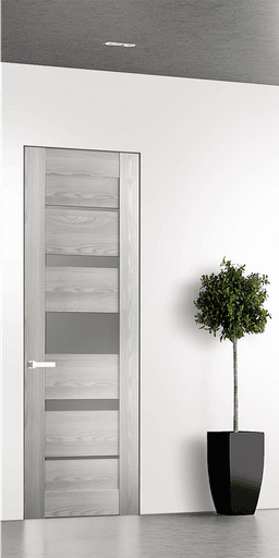 AVON 07-03 VETRO RIBEIRA ASH DOUBLE INVISIBLE METAL FRAME BELLDINNI MODERN INTERIOR DOOR - 1