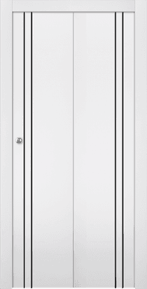 OPTIMA 2V BLACK SNOW WHITE BI-FOLD DOORS BELLDINNI MODERN INTERIOR DOOR - 1
