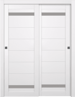 PERLA VETRO SNOW WHITE BYPASS BELLDINNI MODERN INTERIOR DOOR - 1