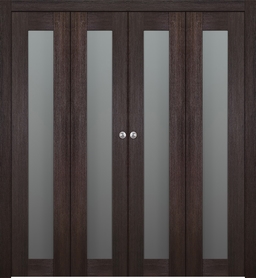 AVON 207 VETRO VERALINGA OAK DOUBLE BI-FOLD BELLDINNI MODERN INTERIOR DOOR - 1