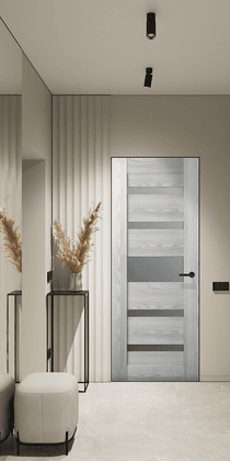 AVON 07-05 VETRO RIBEIRA ASH INVISIBLE METAL FRAME BELLDINNI MODERN INTERIOR DOOR - 2