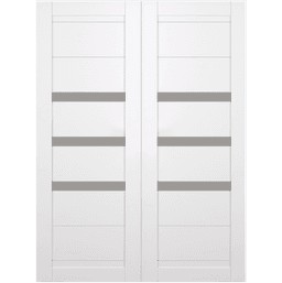 DORA VETRO SNOW WHITE DOUBLE BARN BELLDINNI MODERN INTERIOR DOOR - 2