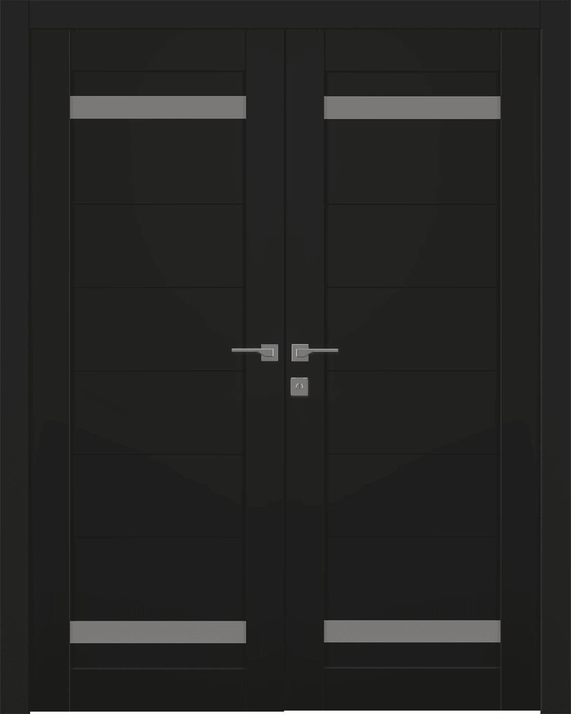 PERLA VETRO BLACK MATTE DOUBLE BELLDINNI MODERN INTERIOR DOOR